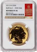 2013-W Reverse Proof Gold Buffalo 1 oz Red Book NGC PF70
