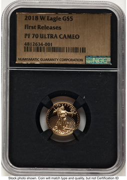 2018-W Proof Gold Eagle 1/10 oz FR Gold Foil NGC PF70