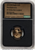 2018-W Proof Gold Eagle 1/10 oz FR Gold Foil NGC PF70