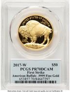 2017-W Proof Gold Buffalo 1 oz FS Thomas Cleveland Wreath PCGS PR70