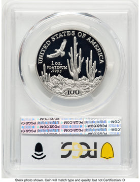 2001-W Proof Platinum Eagle 1 oz Blue Gradient PCGS PR70