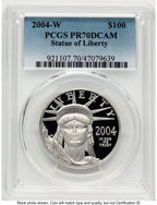 2004-W Proof Platinum Eagle 1 oz Blue Gradient PCGS PR70