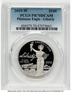 2019-W Proof Platinum Eagle 1 oz Blue Gradient PCGS PR70
