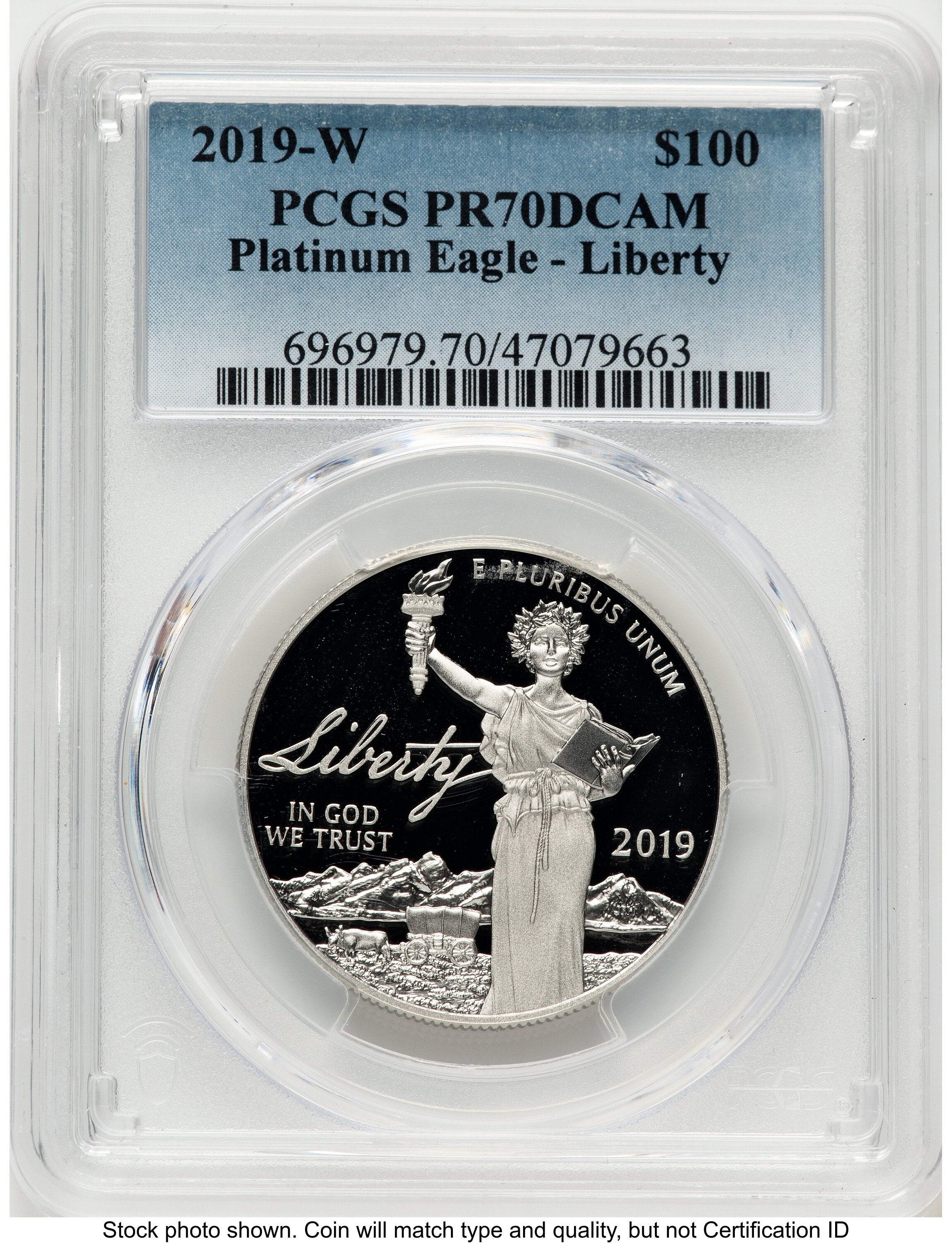 2019-W Proof Platinum Eagle 1 oz Blue Gradient PCGS PR70