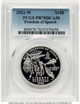 2022-W Proof Platinum Eagle 1 oz Blue Gradient PCGS PR70