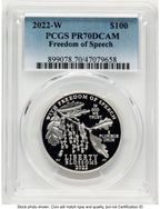 2022-W Proof Platinum Eagle 1 oz Blue Gradient PCGS PR70