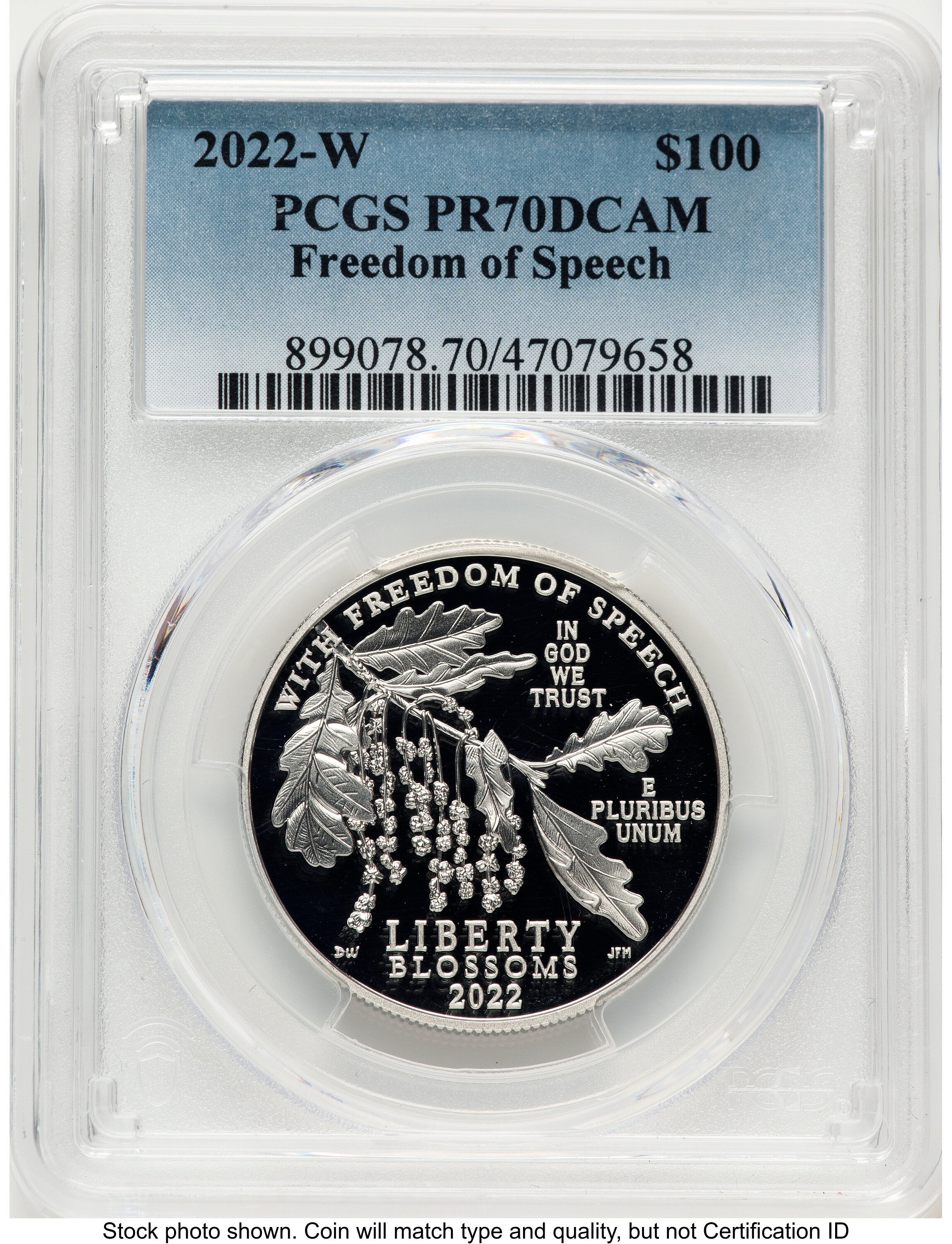 2022-W Proof Platinum Eagle 1 oz Blue Gradient PCGS PR70
