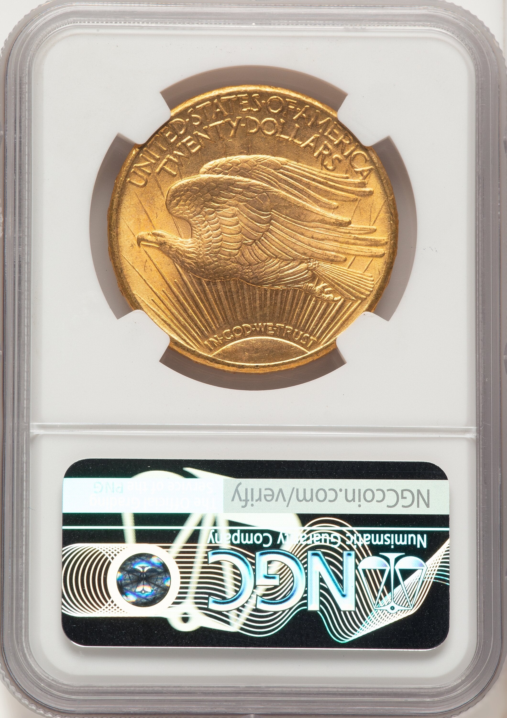 1911-D $20 CAC Saint-Gaudens Double Eagle NGC MS65+