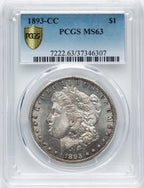 1893-CC Morgan Dollar PCGS MS63