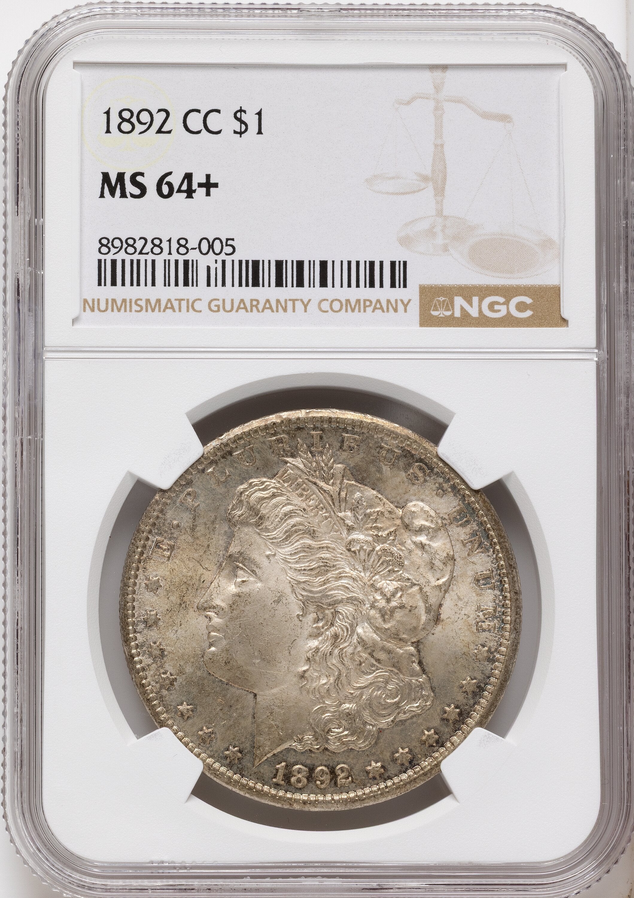 1892-CC Morgan Dollar NGC MS64+