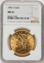 1901-S $20 Liberty Double Eagle NGC MS61