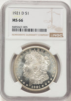 1921-D Morgan Dollar NGC MS66