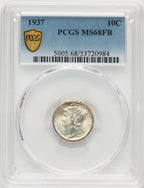 1937 10C FB Mercury Dime PCGS MS68