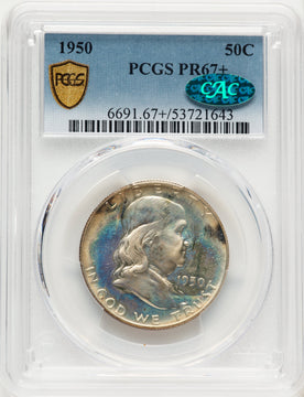 1950 50C CAC Proof Franklin Half Dollar PCGS PR67+