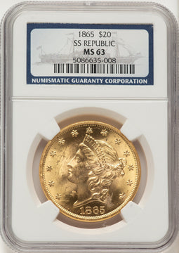 1865 $20 Liberty Double Eagle NGC MS63