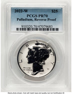 2022-W Palladium Eagle 1 oz REV Blue Gradient PCGS PR70