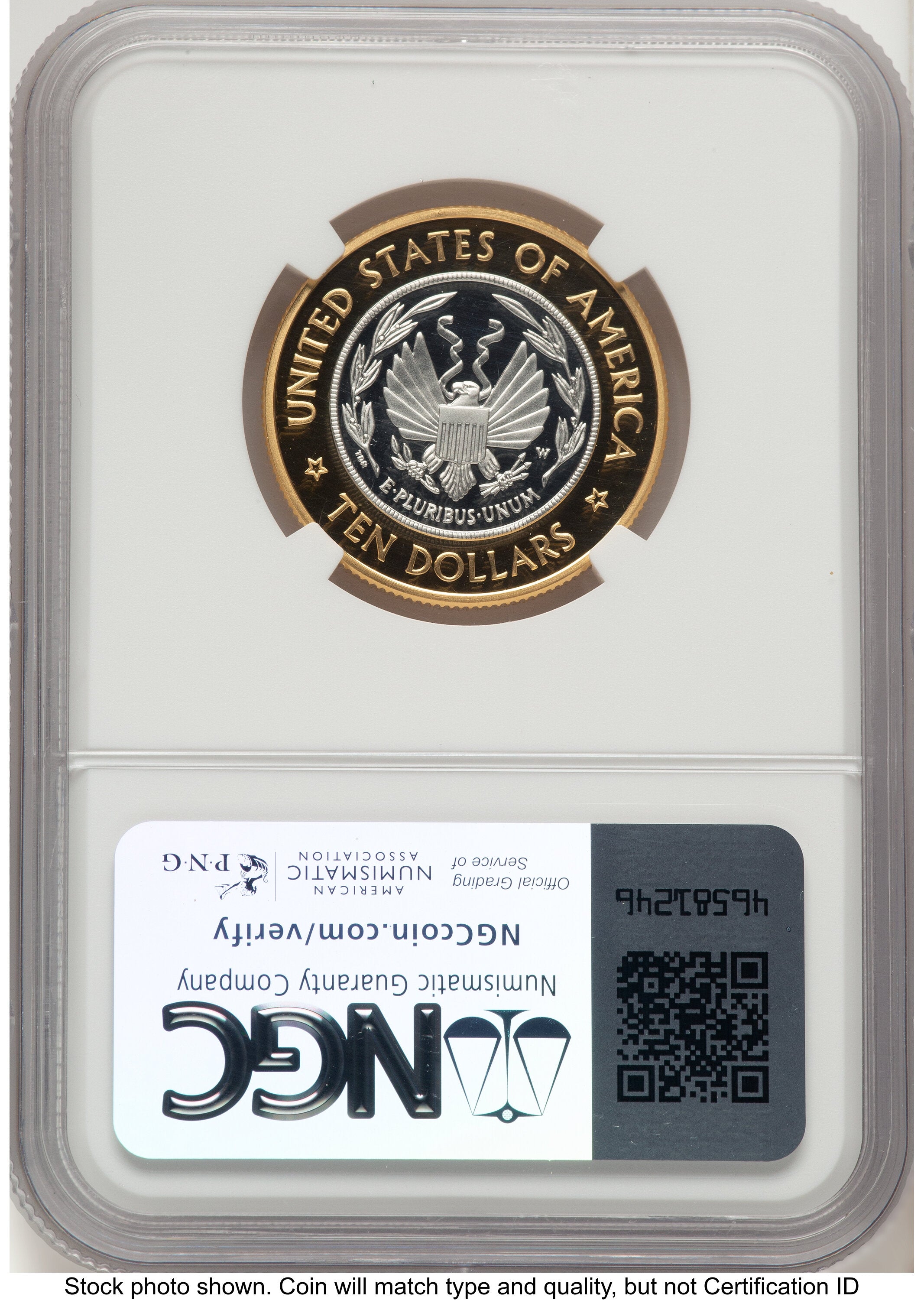 2000-W $10 Library of Congress Bi-Metallic Gold 0.2509 oz and Platinum 0.2509 oz Don Everhart Modern Issues NGC MS70