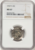 1937-S 5C Buffalo Nickel NGC MS67