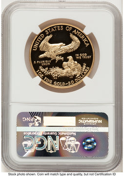 2015-W Proof Gold Eagle 1 oz FDI Statue of Liberty Label NGC PF70