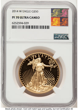 2014-W Proof Gold Eagle 1 oz Reagan Bust Art NGC PF70
