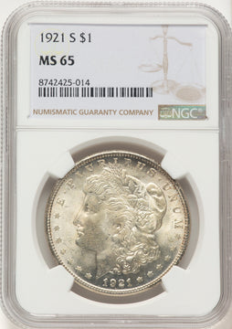 1921-S Morgan Dollar NGC MS65