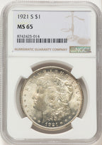 1921-S Morgan Dollar NGC MS65