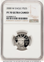 2000-W Proof Platinum Eagle 1/4 oz Brown Label NGC PF70