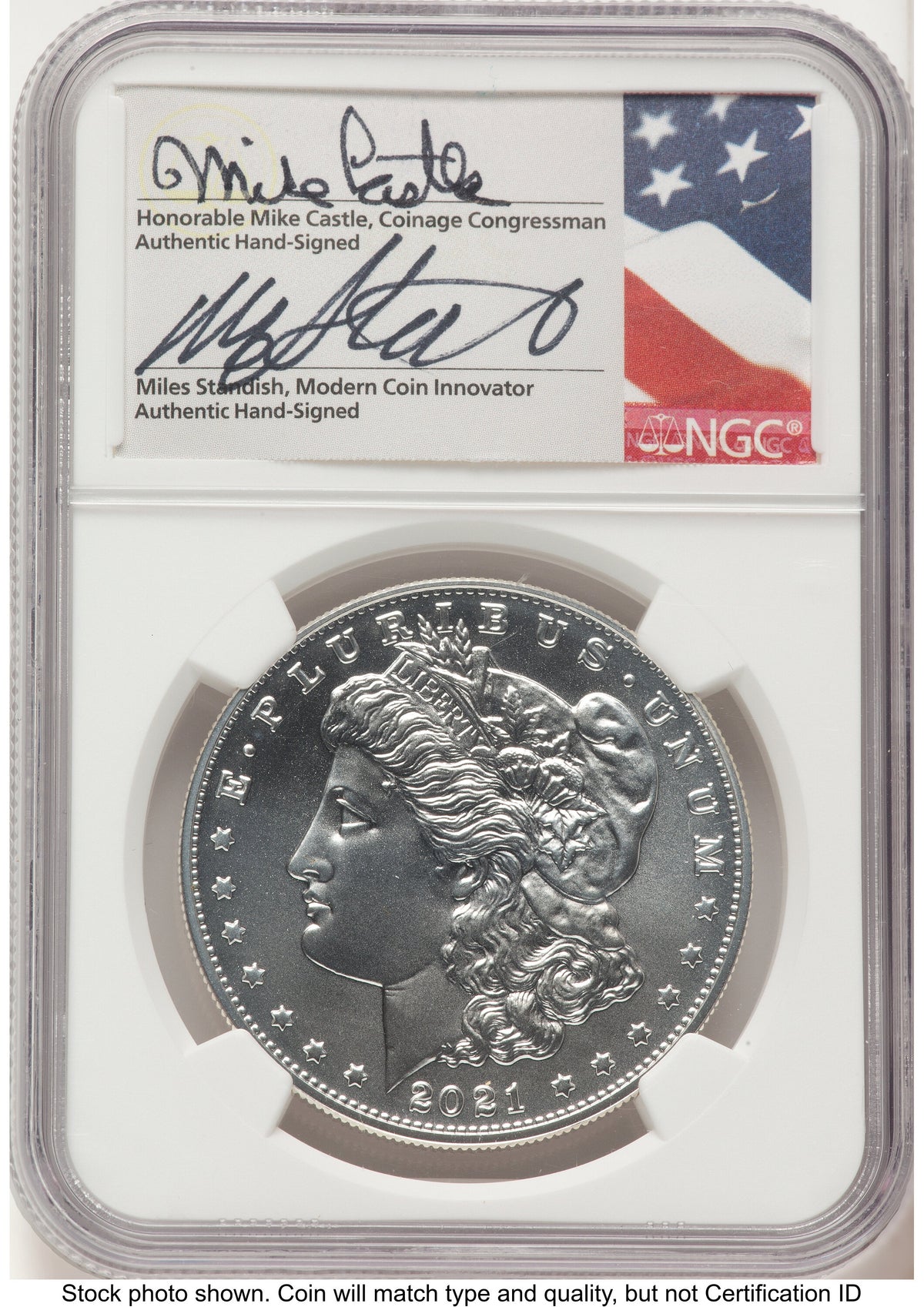 2021 6 Coin Morgan & Peace Dollar Set ER Mike Castle/Miles Standish NGC MS70