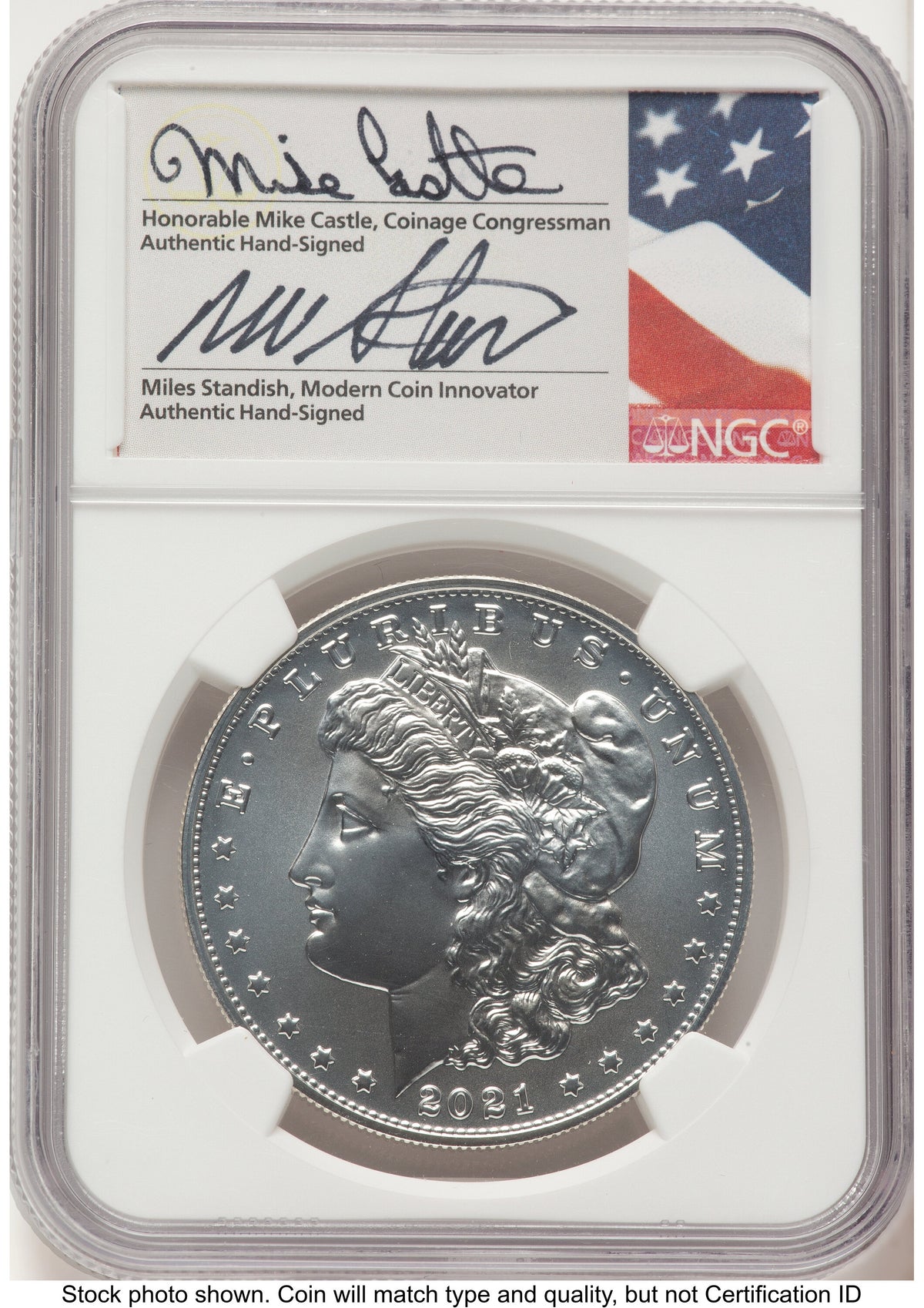 2021 6 Coin Morgan & Peace Dollar Set ER Mike Castle/Miles Standish NGC MS70