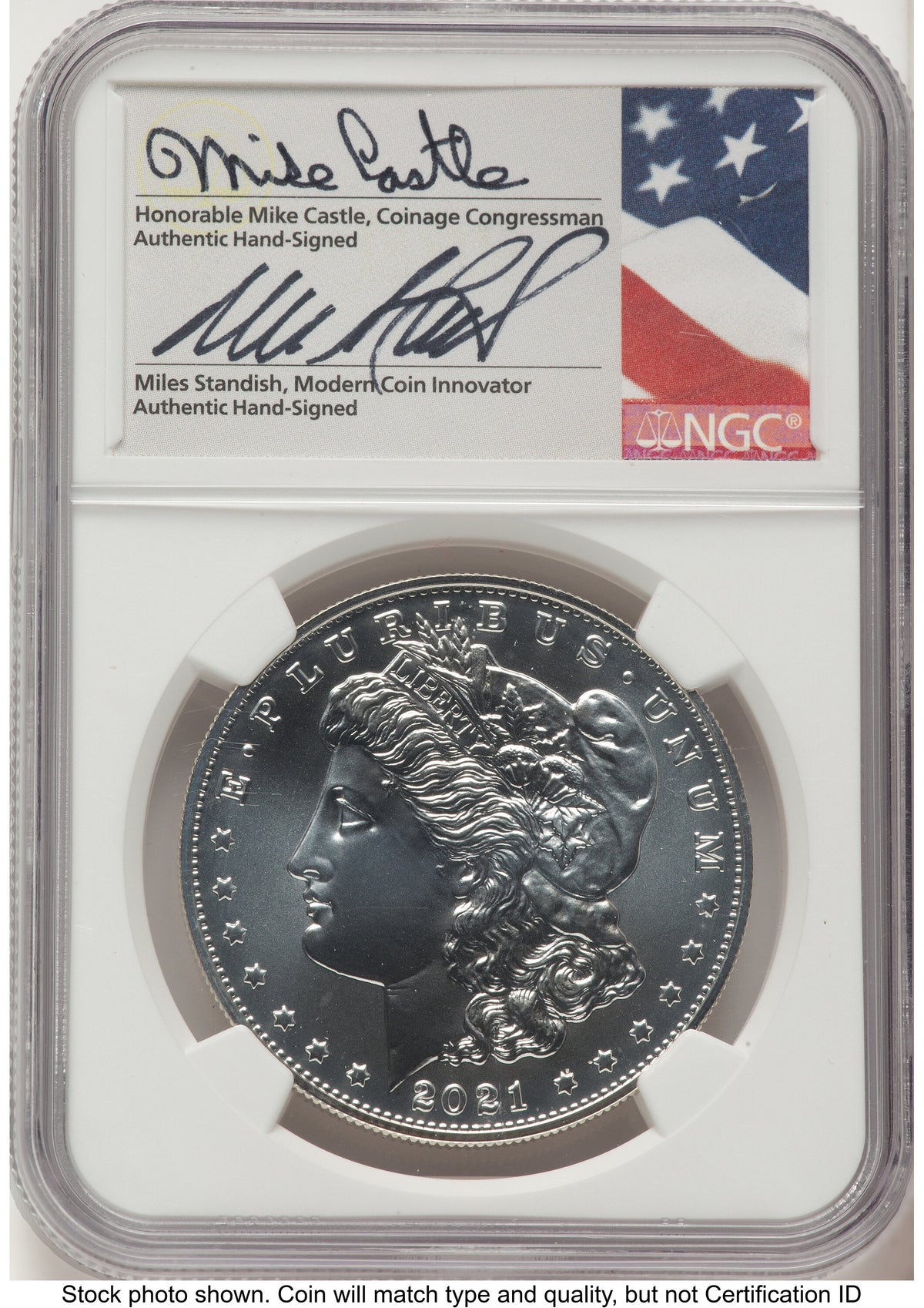 2021 6 Coin Morgan & Peace Dollar Set ER Mike Castle/Miles Standish NGC MS70