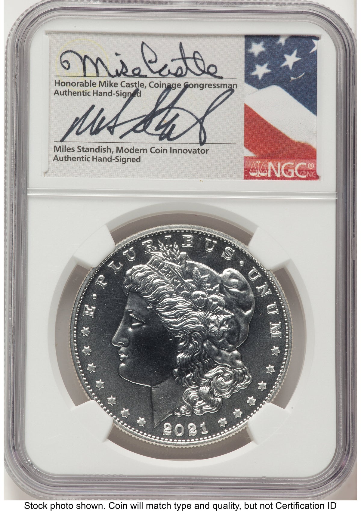 2021 6 Coin Morgan & Peace Dollar Set ER Mike Castle/Miles Standish NGC MS70