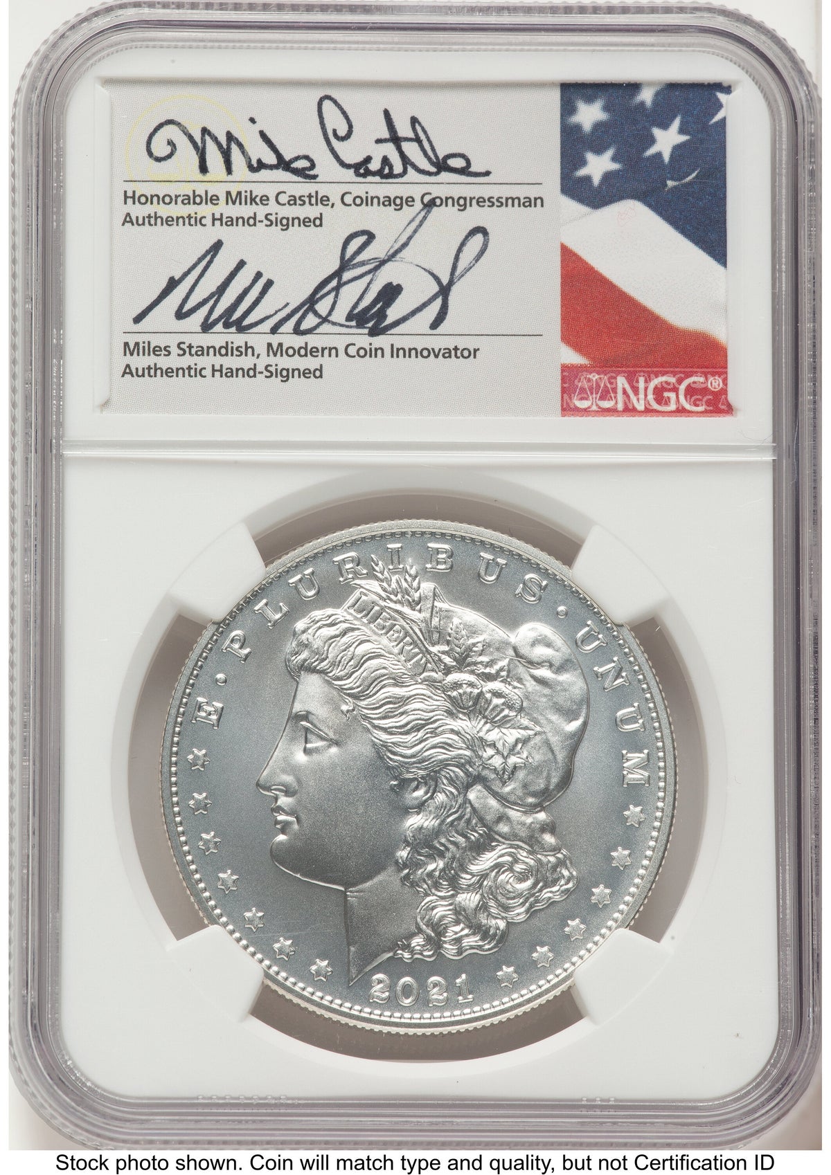 2021 6 Coin Morgan & Peace Dollar Set ER Mike Castle/Miles Standish NGC MS70