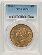 1868-S $20 Liberty Double Eagle PCGS AU50