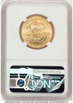 2007-W Burnished Gold Eagle 1/2 oz Brown Label NGC MS70