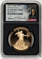 2024-W Proof Gold Eagle 1 oz FDI Anna Cabral Prestige Treasurer Series NGC PF70