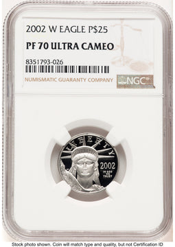 2002-W Proof Platinum Eagle 1/4 oz Brown Label NGC PF70