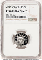 2002-W Proof Platinum Eagle 1/4 oz Brown Label NGC PF70