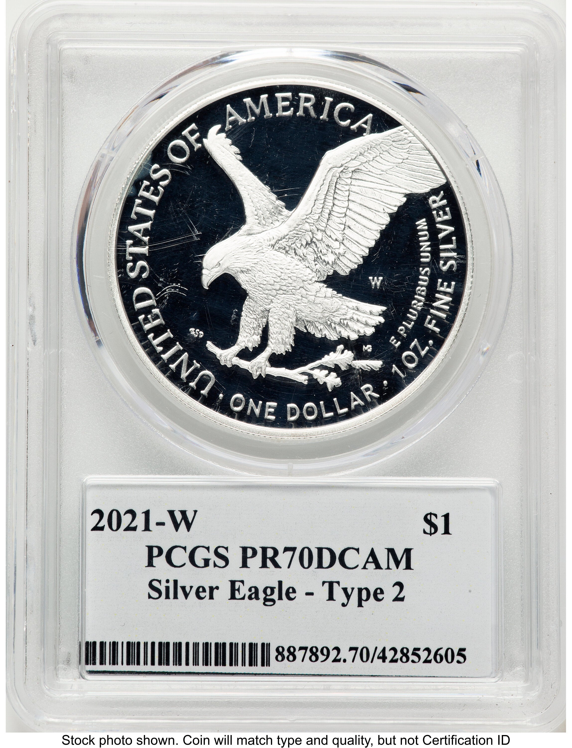 2021-W TY2 Proof Silver Eagle 1 oz Premier Label PCGS PR70