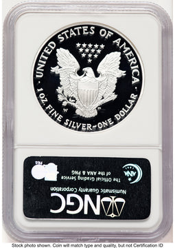 2007-W Proof Silver Eagle 1 oz ER Blue NGC PF70
