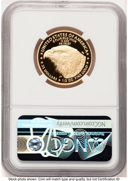 2022-W Proof Gold Eagle 1/2 oz NGC PF70 Ed Moy