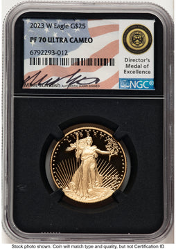 2023-W Proof Gold Eagle 1/2 oz Miles Standish NGC PF70