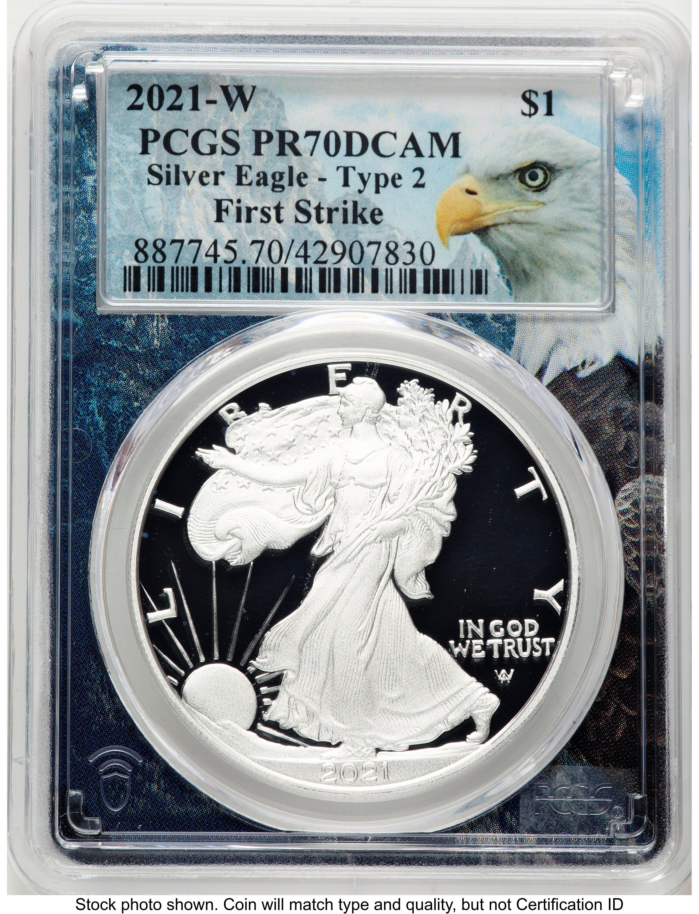2021-W TY2 Proof Silver Eagle 1 oz FS Eagle Mountain Core/Label PCGS PR70