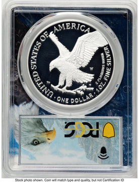 2021-W TY2 Proof Silver Eagle 1 oz FS Eagle Mountain Core/Label PCGS PR70