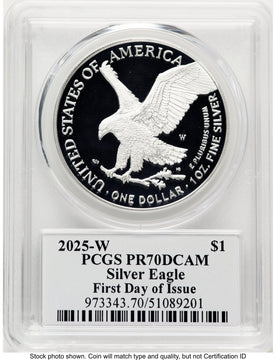 2025-W Proof Silver Eagle 1 oz FDI David Hall PCGS PR70