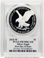 2025-W Proof Silver Eagle 1 oz FDI David Hall PCGS PR70