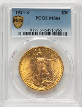 1924-S $20 Saint-Gaudens Double Eagle PCGS MS64