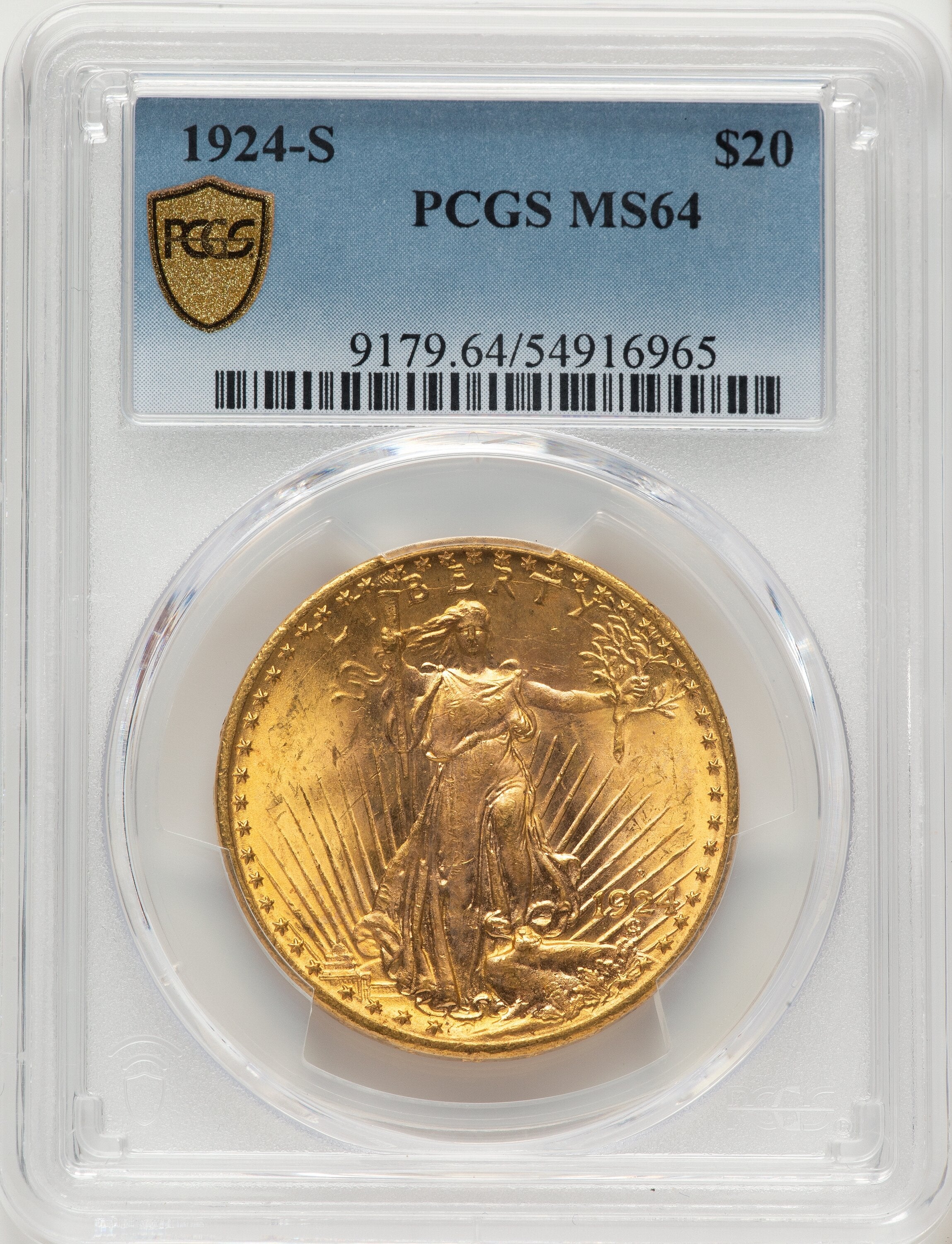 1924-S $20 Saint-Gaudens Double Eagle PCGS MS64