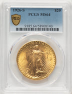 1926-S $20 Saint-Gaudens Double Eagle PCGS MS64