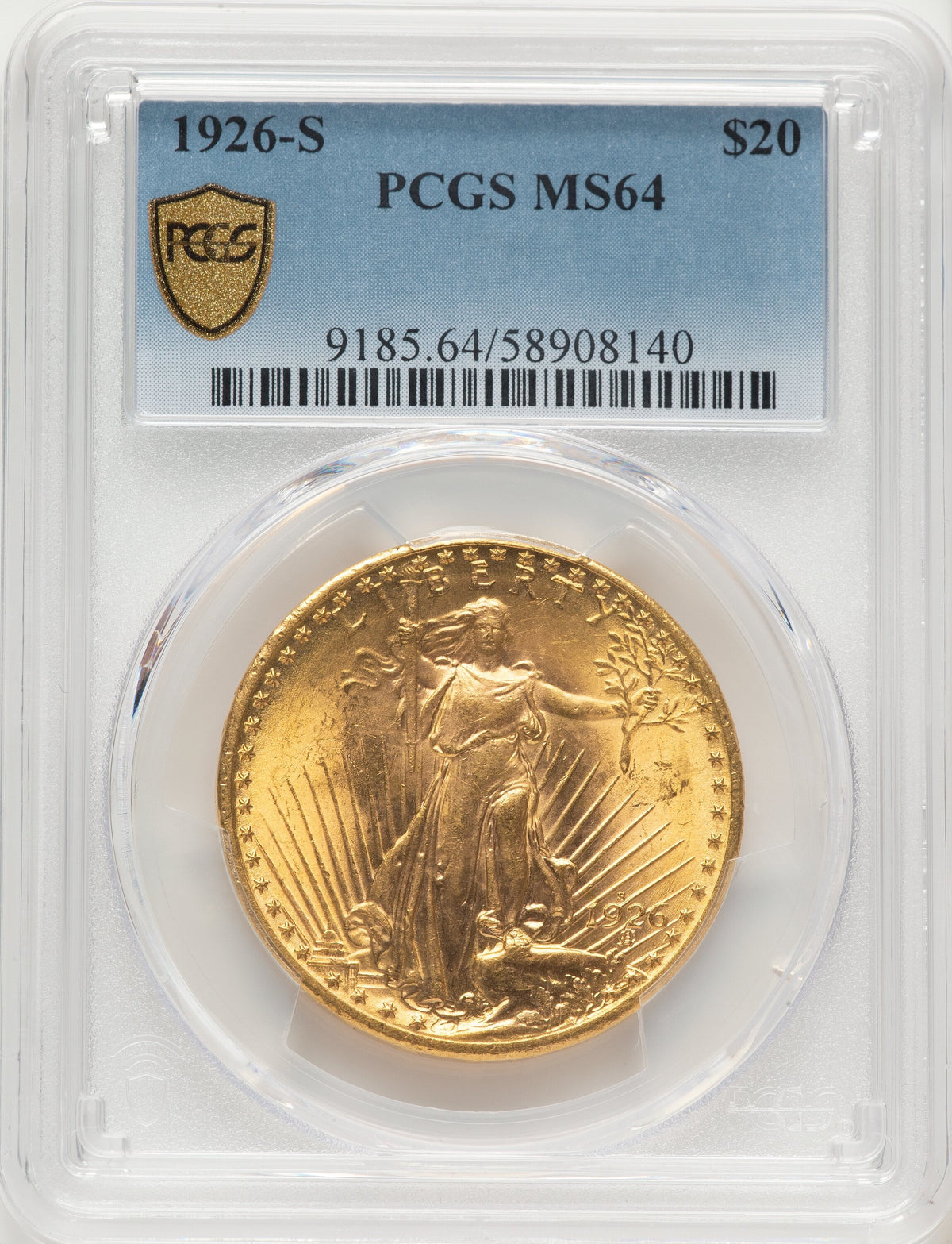 1926-S $20 Saint-Gaudens Double Eagle PCGS MS64