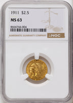 1911 $2.50 Indian Quarter Eagle NGC MS63